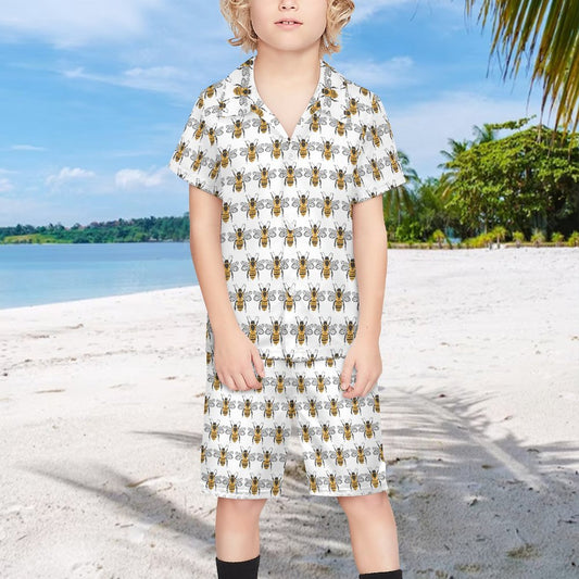 Bumble Bee Design Children's Casual Beach Outfit A27TZ (All-Over Printing)