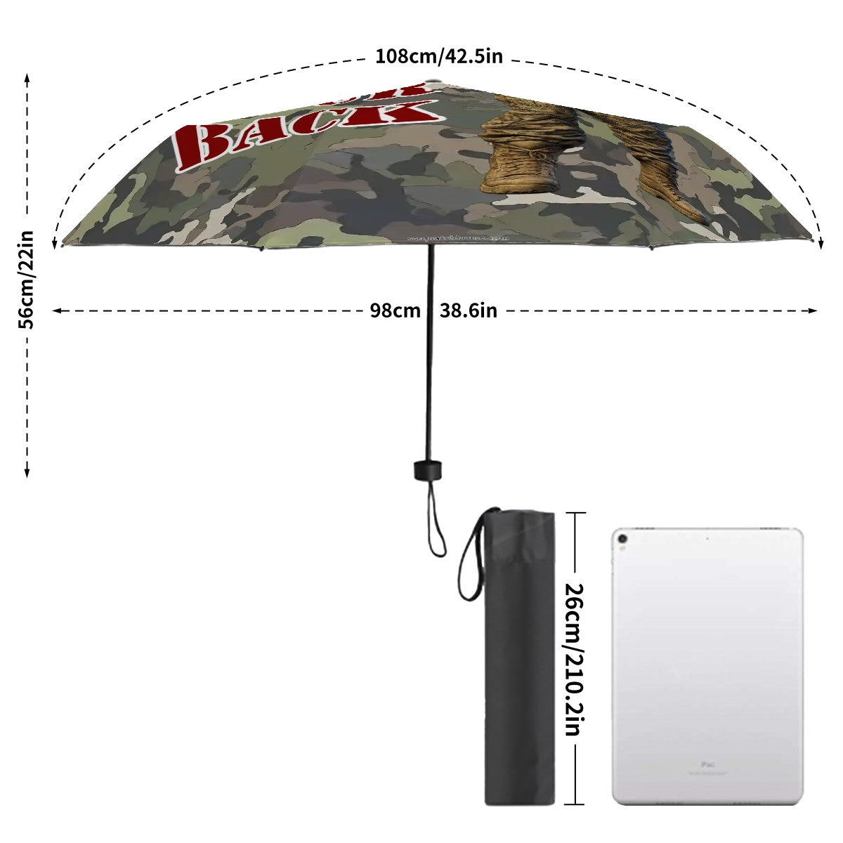Sasquatch / Bigfoot Designs 38” UV Protection, Water Wicking Umbrella