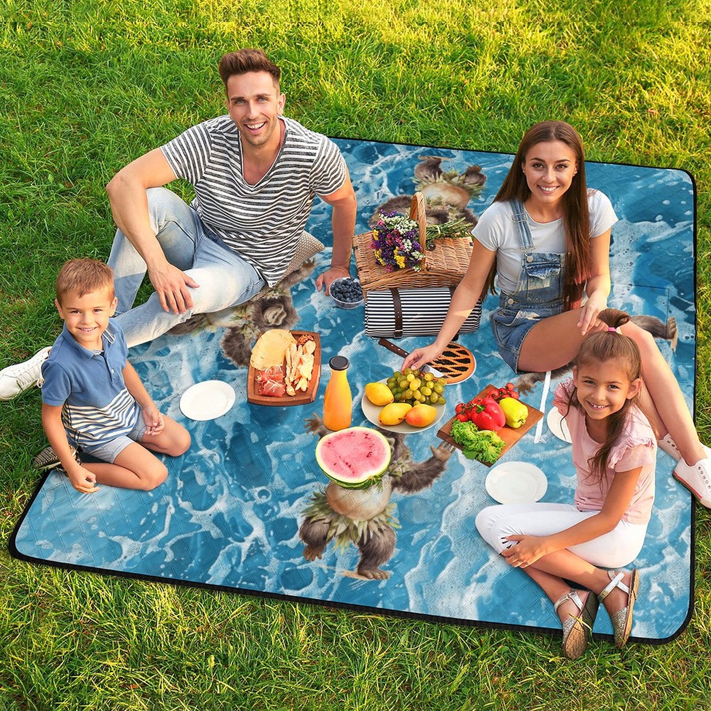 Hula Beach Sasquatch Zipper Foldable Picnic Mat- 79"x79"/200x200cm