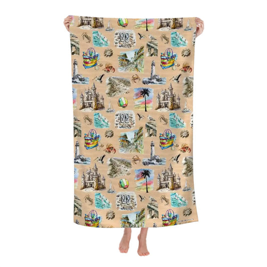 52” x 32” 20 Misc Designs, Microfiber Bath Towel, Microfiber Absorbent Bath Towels