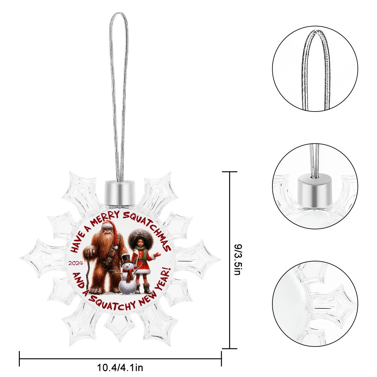 Bigfoot Sasquatch Christmas Snowflake Decorations "Have a Merry Squatchmas" 2