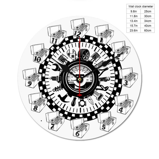 Mechanic's Wooden Wall Clock
