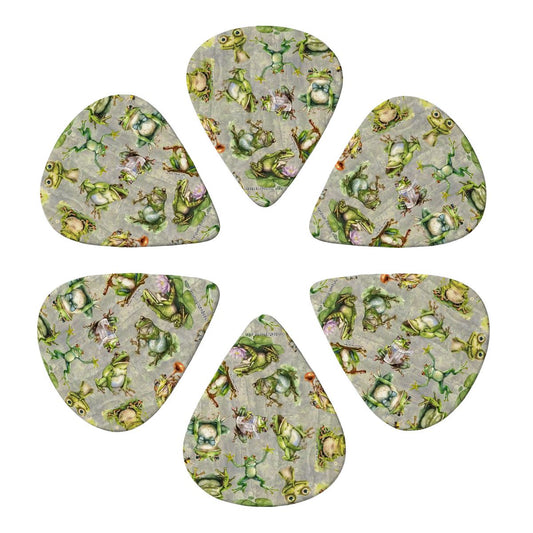 6 Guitar Picks with Keychain Snap Case- 10 Animal Designs – 3 Thicknesses