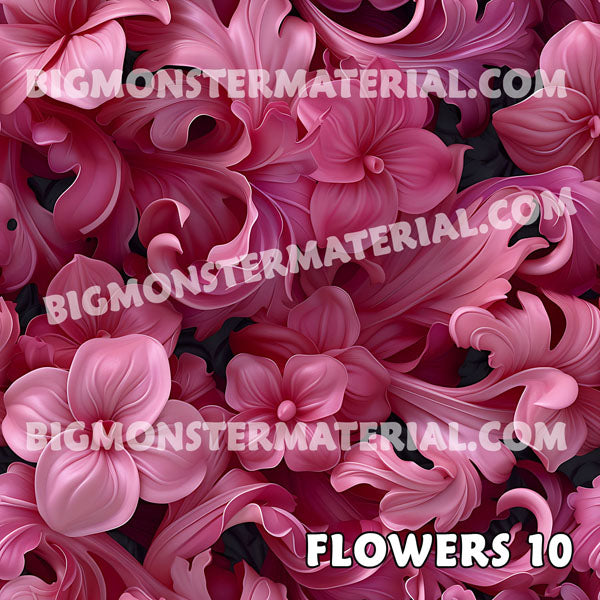 10 Beautiful Flower Designs, 4 Piece Oven Mitts / Pot Holder Sets