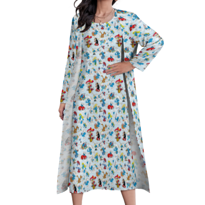 10 More Misc Designs Women’s Long Dress with Cardigan