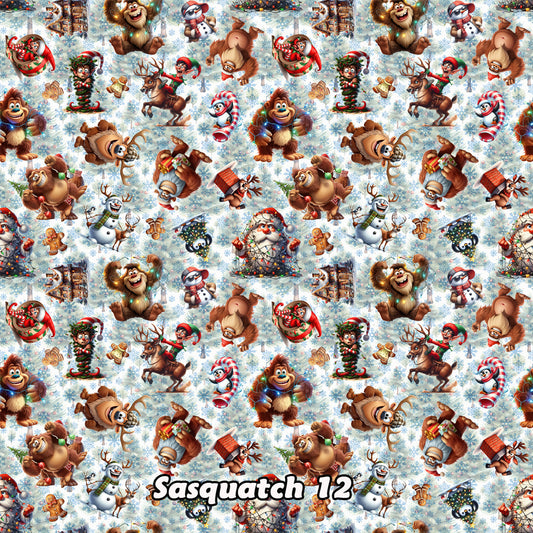 Christmas Bigfoot Sasquatch 12, 3 Pack Gift Wrapping Paper Sheets - Over 300 Square Feet of Gift Wrap
