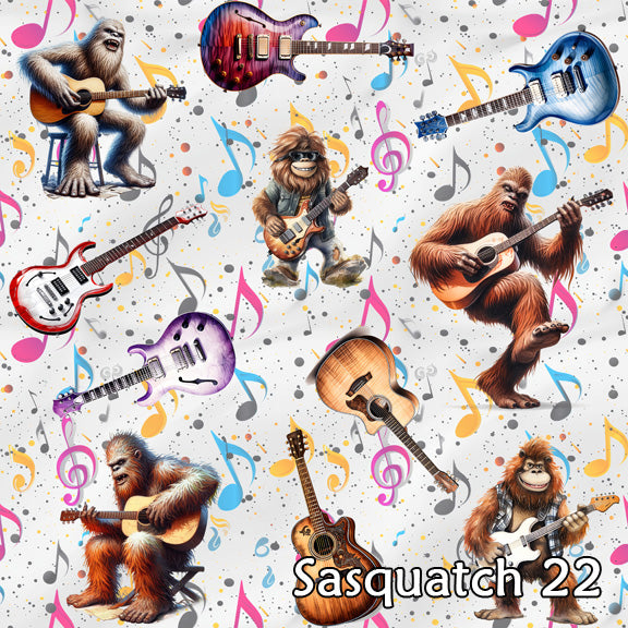 Guitar Player Bigfoot Sasquatch 22, 3 Pack Gift Wrapping Paper Sheets - Over 300 Square Feet of Gift Wrap