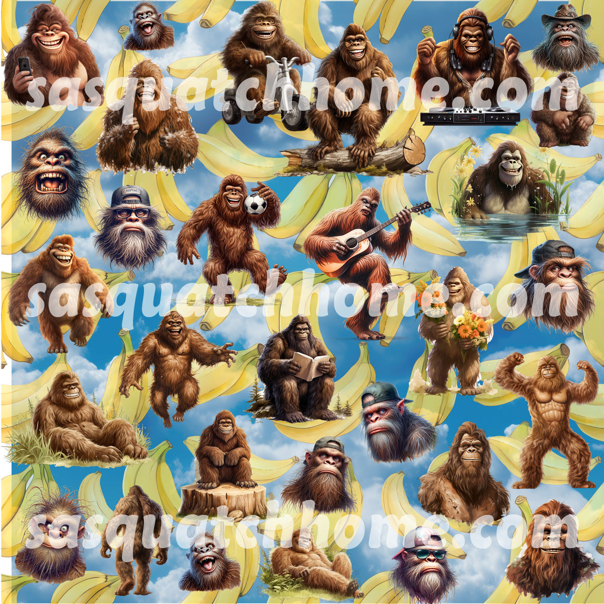 19 Bigfoot / Sasquatch Designs, Reusable, Folding Grocery Bags -