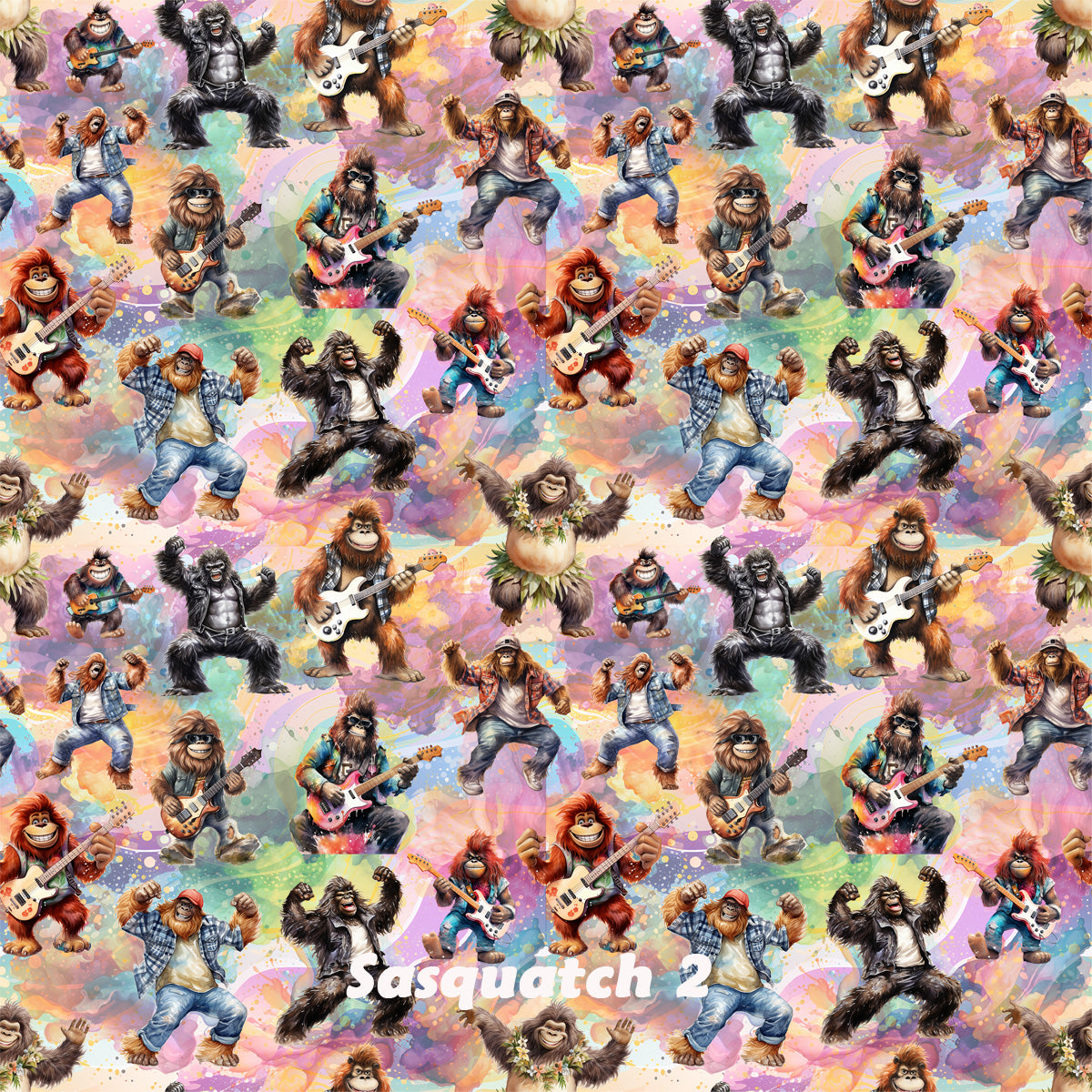 Dancing Bigfoot Sasquatch 2, 3 Pack Gift Wrapping Paper Sheets - Over 300 Square Feet of Gift Wrap