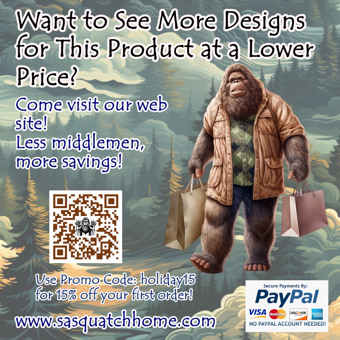 Bigfoot / Sasquatch "I love you hater..", O Neck Cotton T Shirt