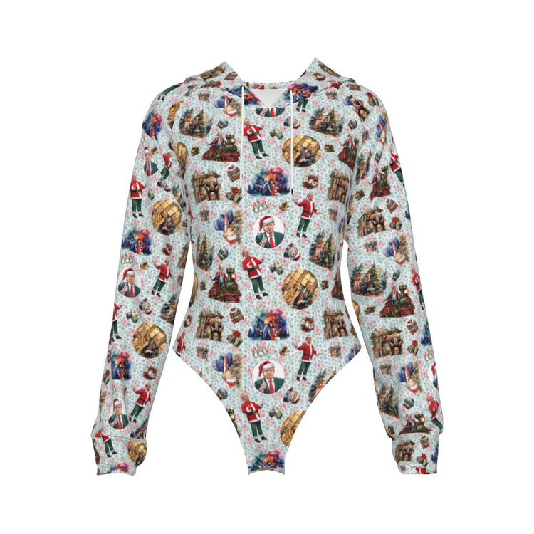 Women's Raglan Sleeve Hooded Bodysuit
