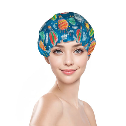 Child Crayon Drawing, Reusable Shower Cap