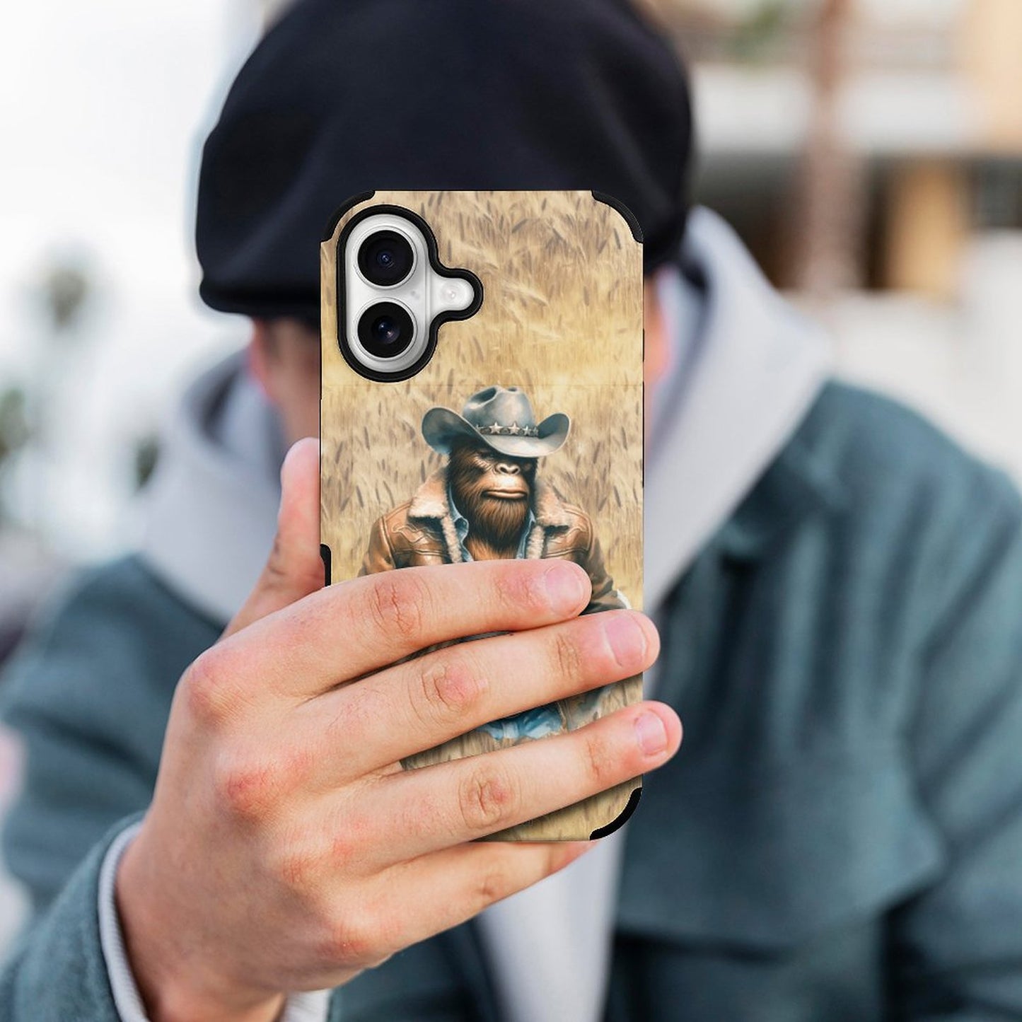 Bigfoot / Sasquatch Cowboy, Microfiber iPhone 16 Cases