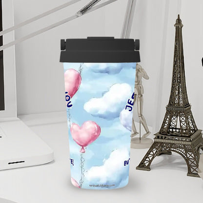 Bigfoot / Sasquatch "Jesus loves you..", 17 oz Insulated Coffee Mug with Lid & Carrying Handle