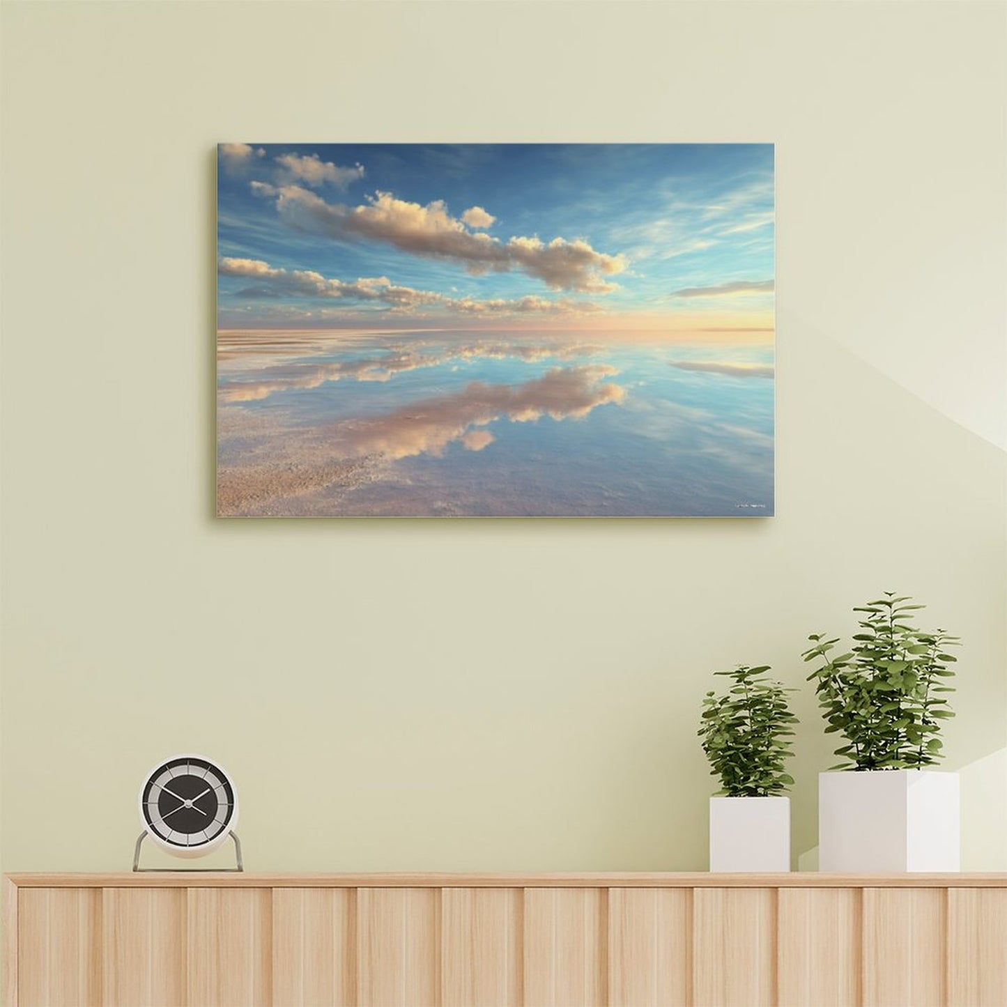 Watery Skies, Vintage Framed Canvas Art - 2 Sizes – Made in the USA
