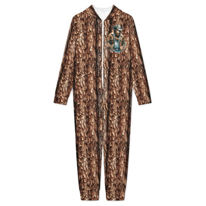 Cowboy Sasquatch, Youth Flannel Footless Zip up Pajama Jumpsuit