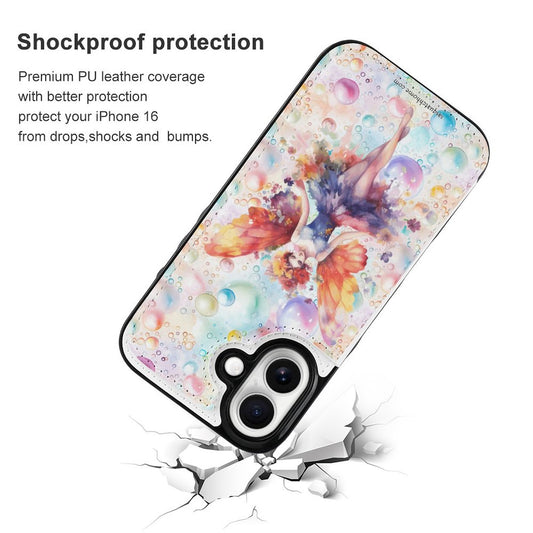 Fairy on Bubbles, iPhone 16 Faux Leather Wallet Case