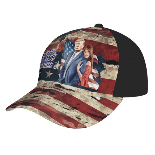 Donald & Melania Trump "God bless America", Baseball Cap, Hat,  Polyester Twill