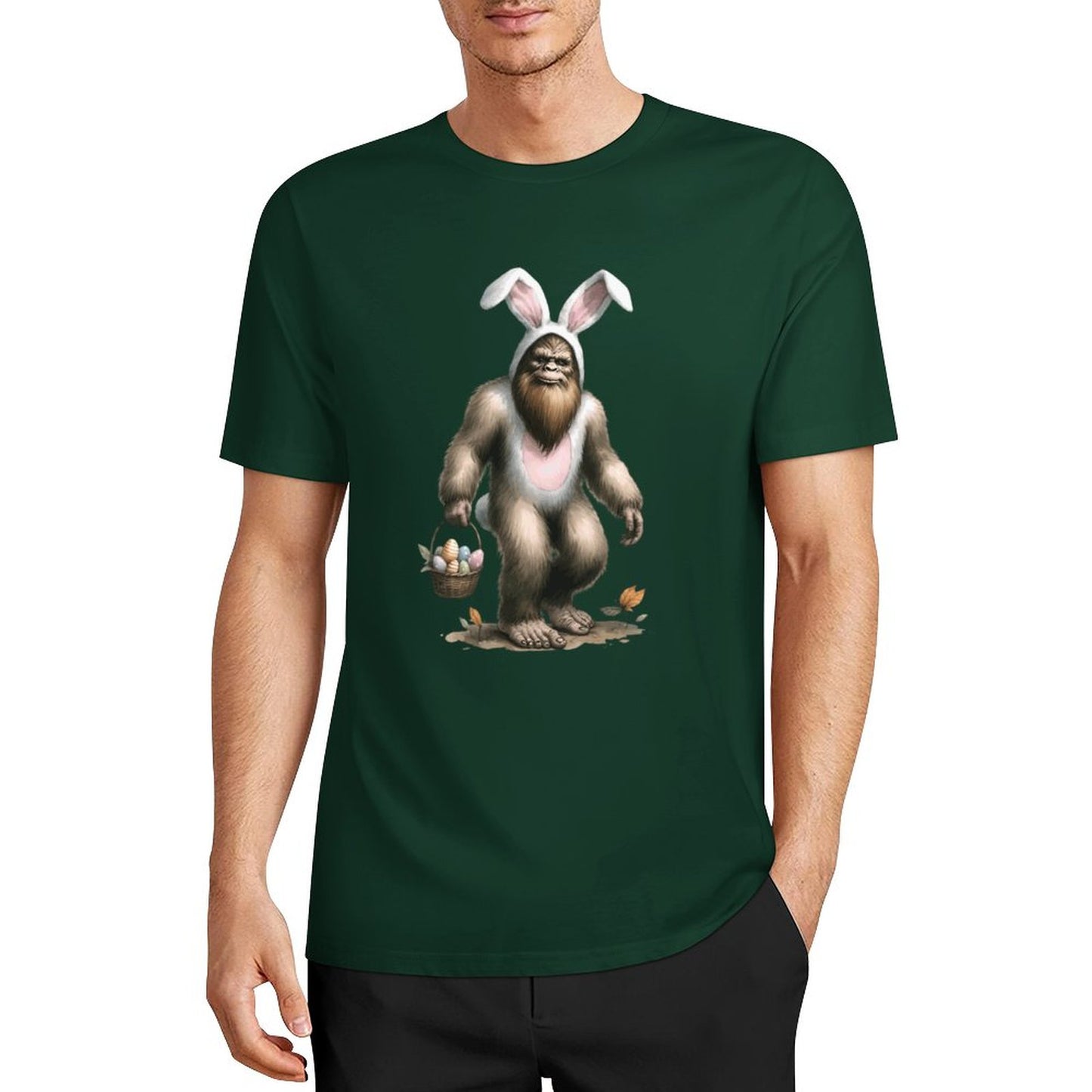 Bigfoot - Sasquatch Easter Bunny Short Sleeve Cotton T-Shirt
