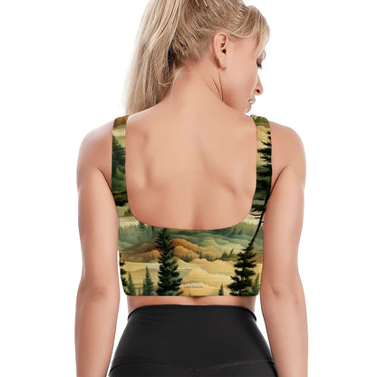 Bigfoot / Sasquatch Woods, Traditional Sports Bra, Yoga Top