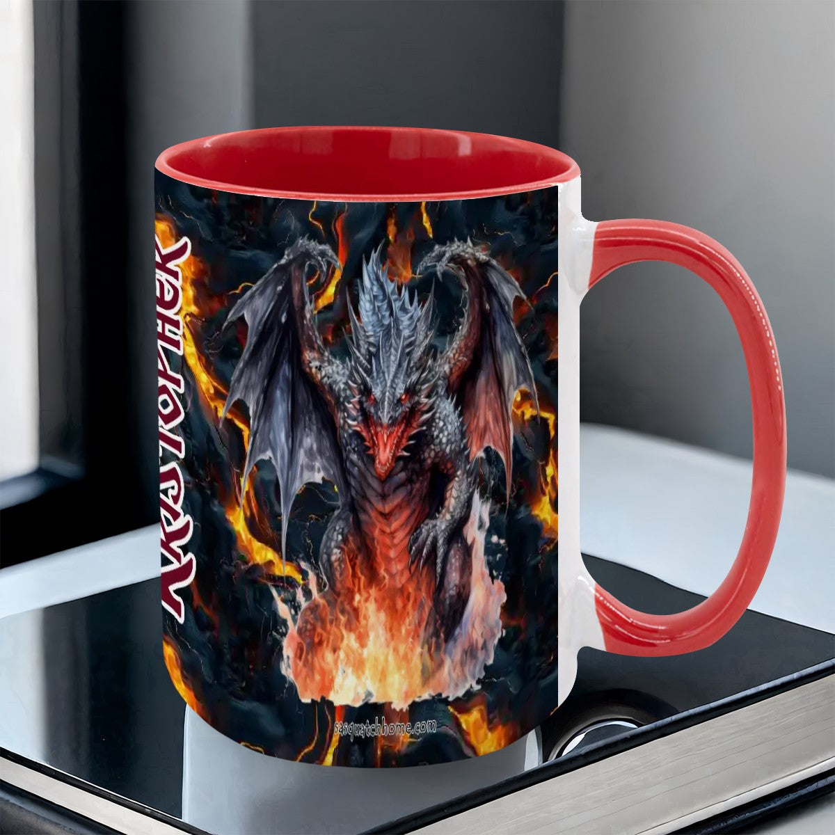 Fire Dragon, Large 15 Ounce Colorful Mugs – Made In USA