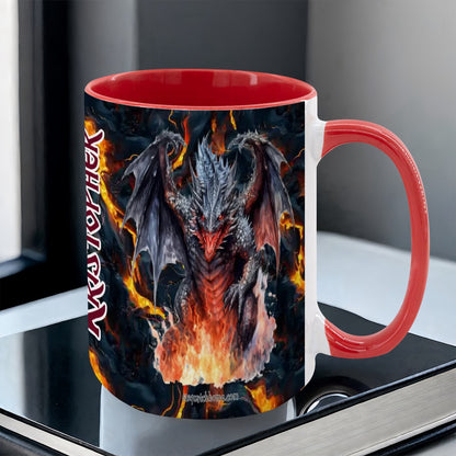 Fire Dragon, Large 15 Ounce Colorful Mugs – Made In USA