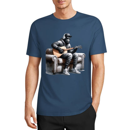 Bigfoot - Sasquatch Play Guitar Short Sleeve Cotton T-Shirt