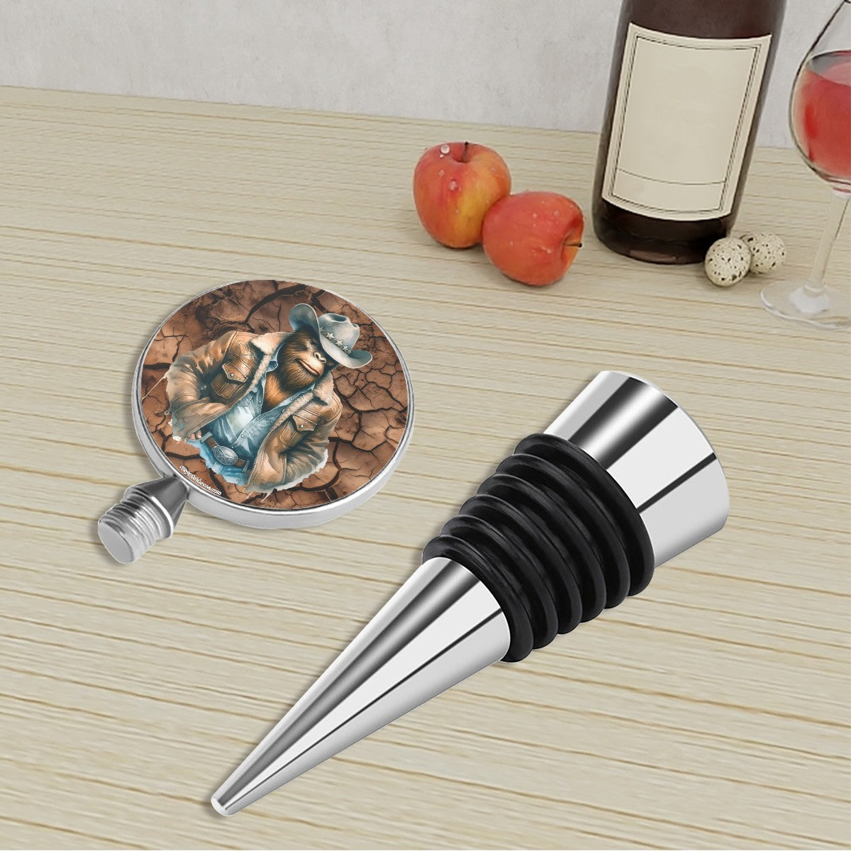 Cowboy Bigfoot / Sasquatch Wine Bottle Stopper