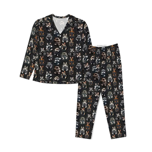 Kittens in Pockets, Women’s Long Sleeved Pajama Set