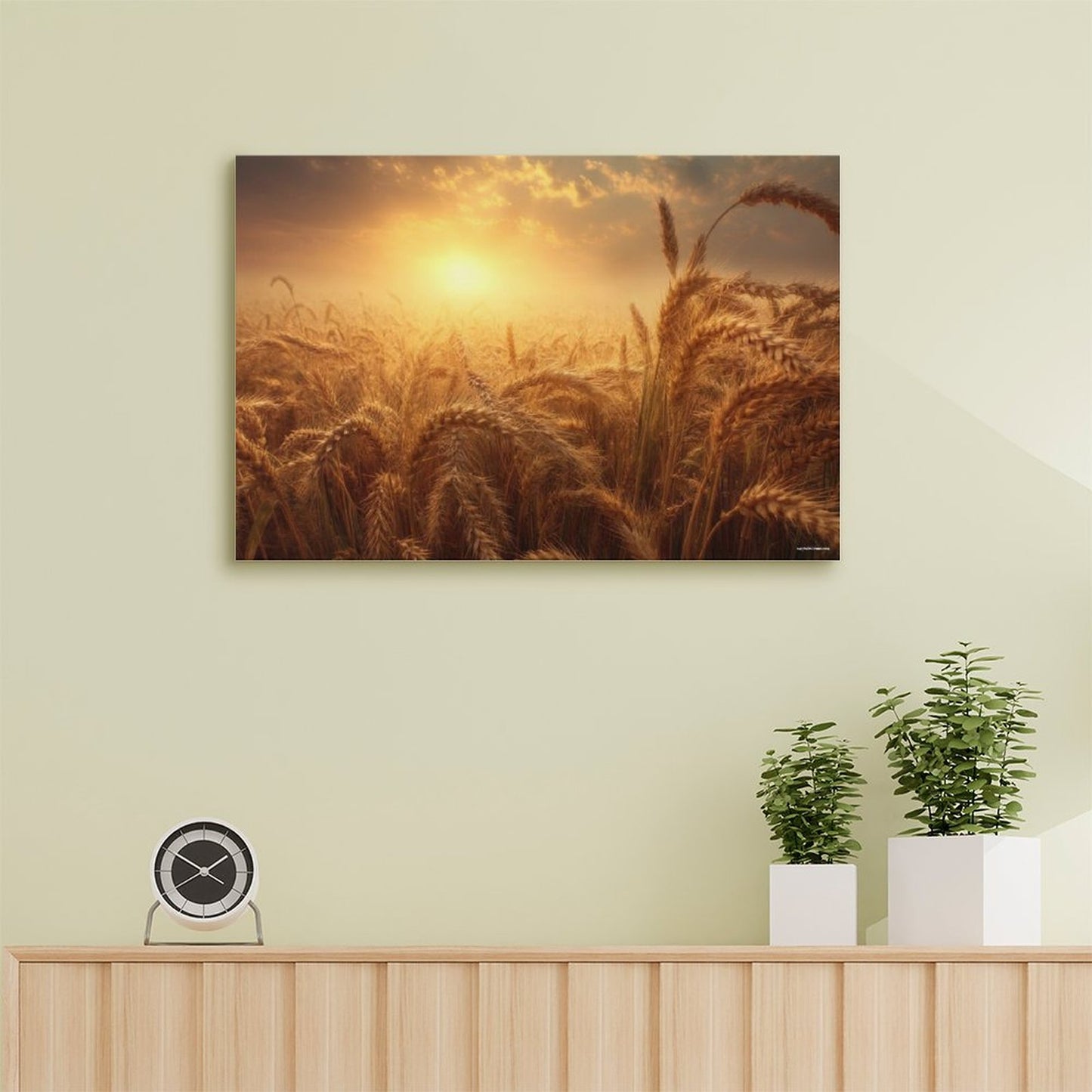 Wheat Sunset, Vintage Framed Canvas Art - 2 Sizes – Made in the USA