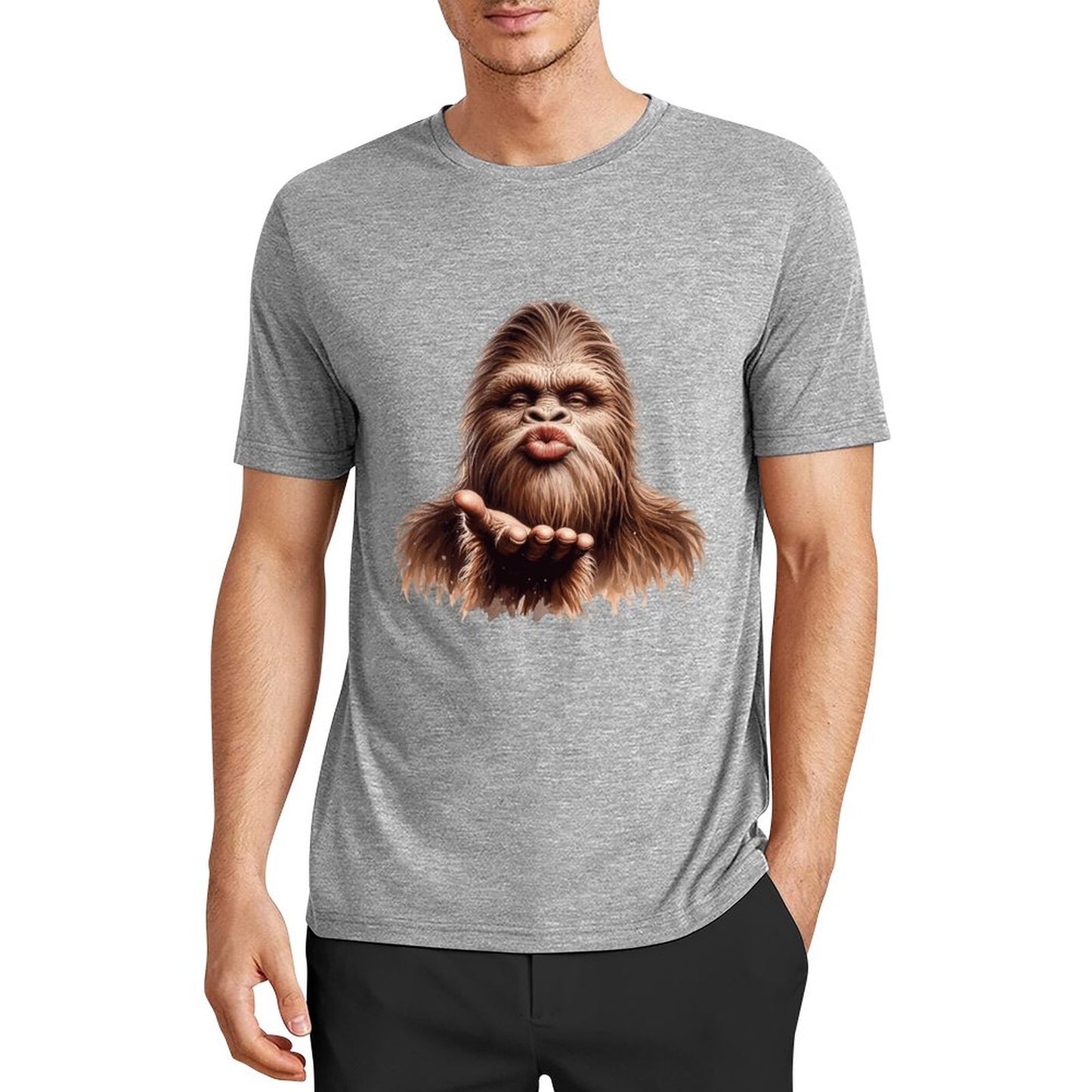 Bigfoot - Sasquatch Blow Kiss Short Sleeve Cotton T-Shirt