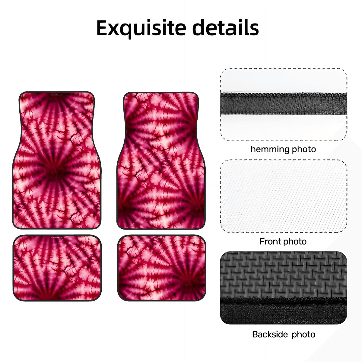 19 Tie Dye Designs, 4 Piece Auto Floor Mats