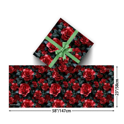 10 Flower Designs, 3 Pack Gift Wrapping Paper Sheets