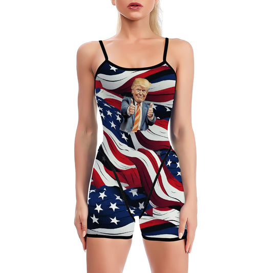Donald Trump Thumbs Up, Polyester Spandex Yoga Exercise Jumpsuit