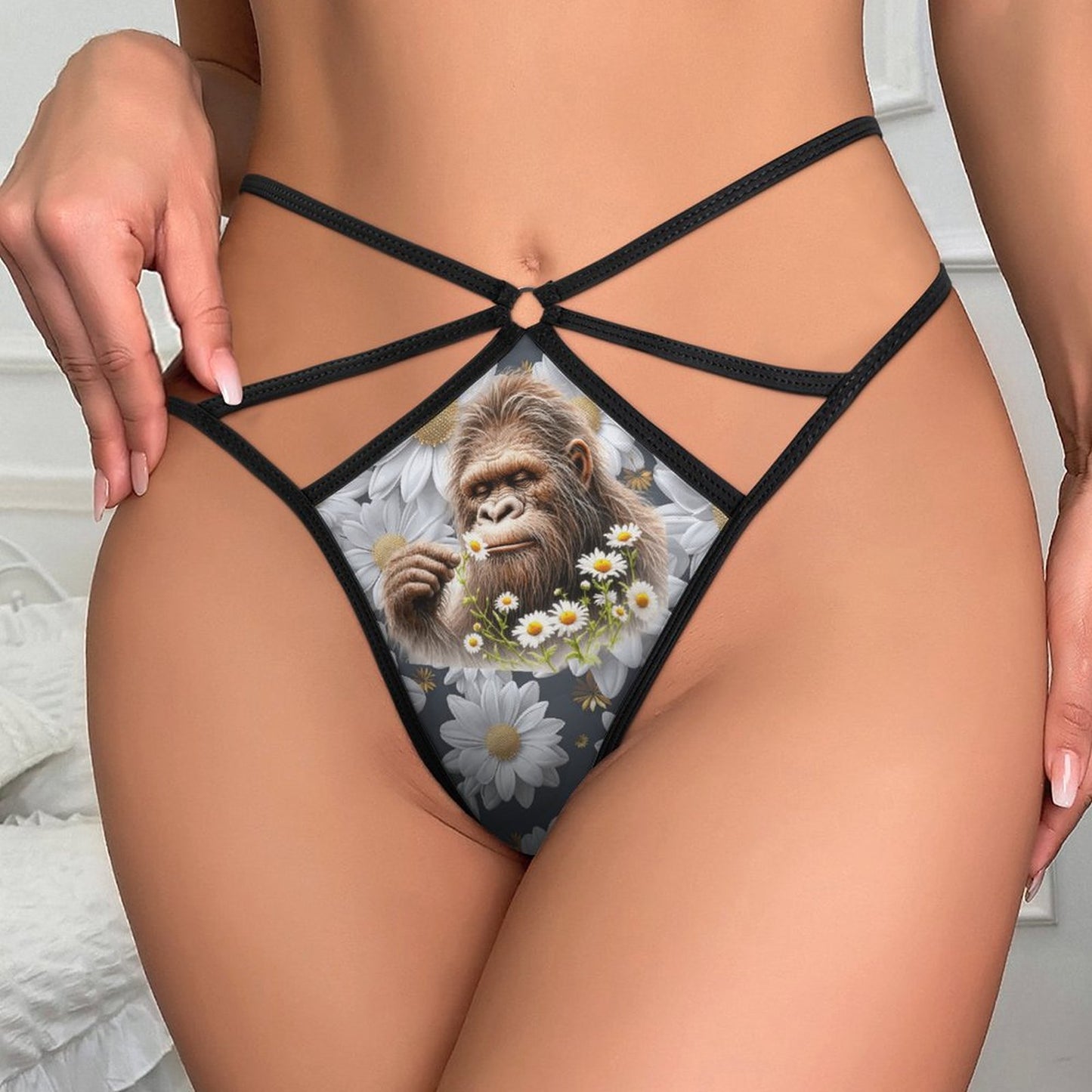 Bigfoot / Sasquatch Flowers, Sexy G String Thong for Women