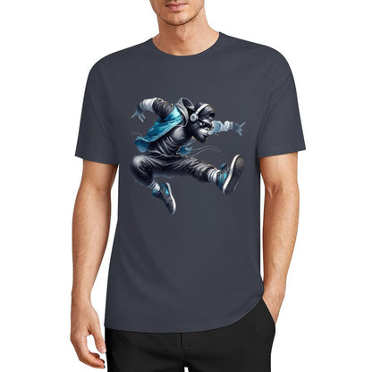 Bigfoot - Sasquatch Jumping Short Sleeve Cotton T-Shirt