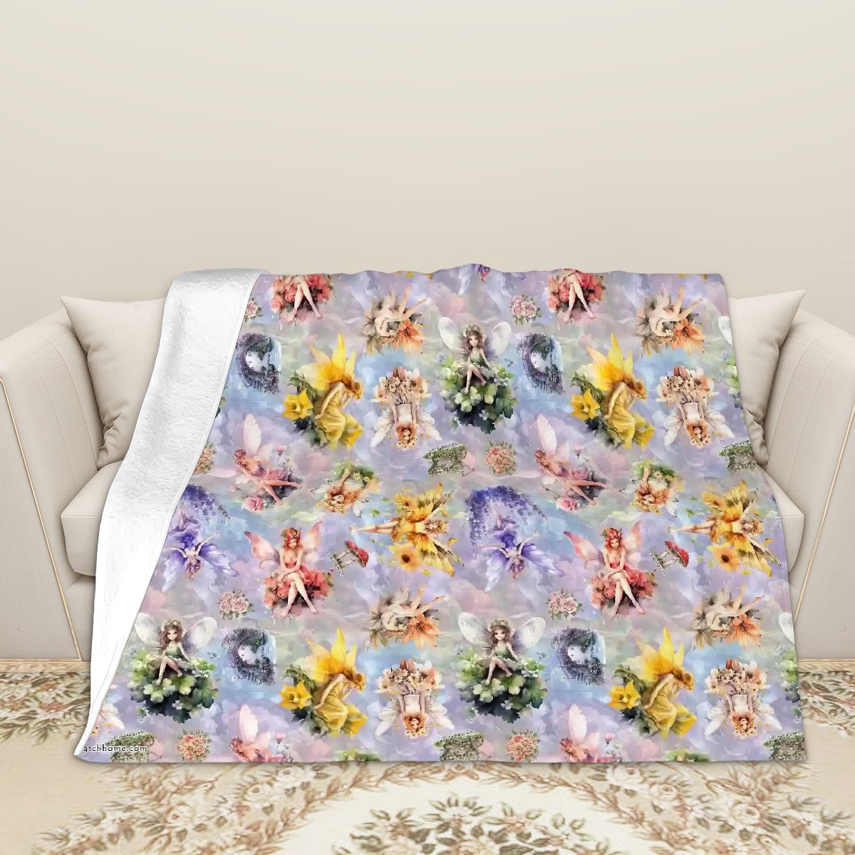 6 Fairy Designs, Soft Flannel Blanket