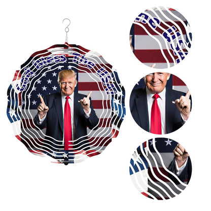 Donald Trump, US Made Hanging Metal 3D Wind Spinner, Ornament