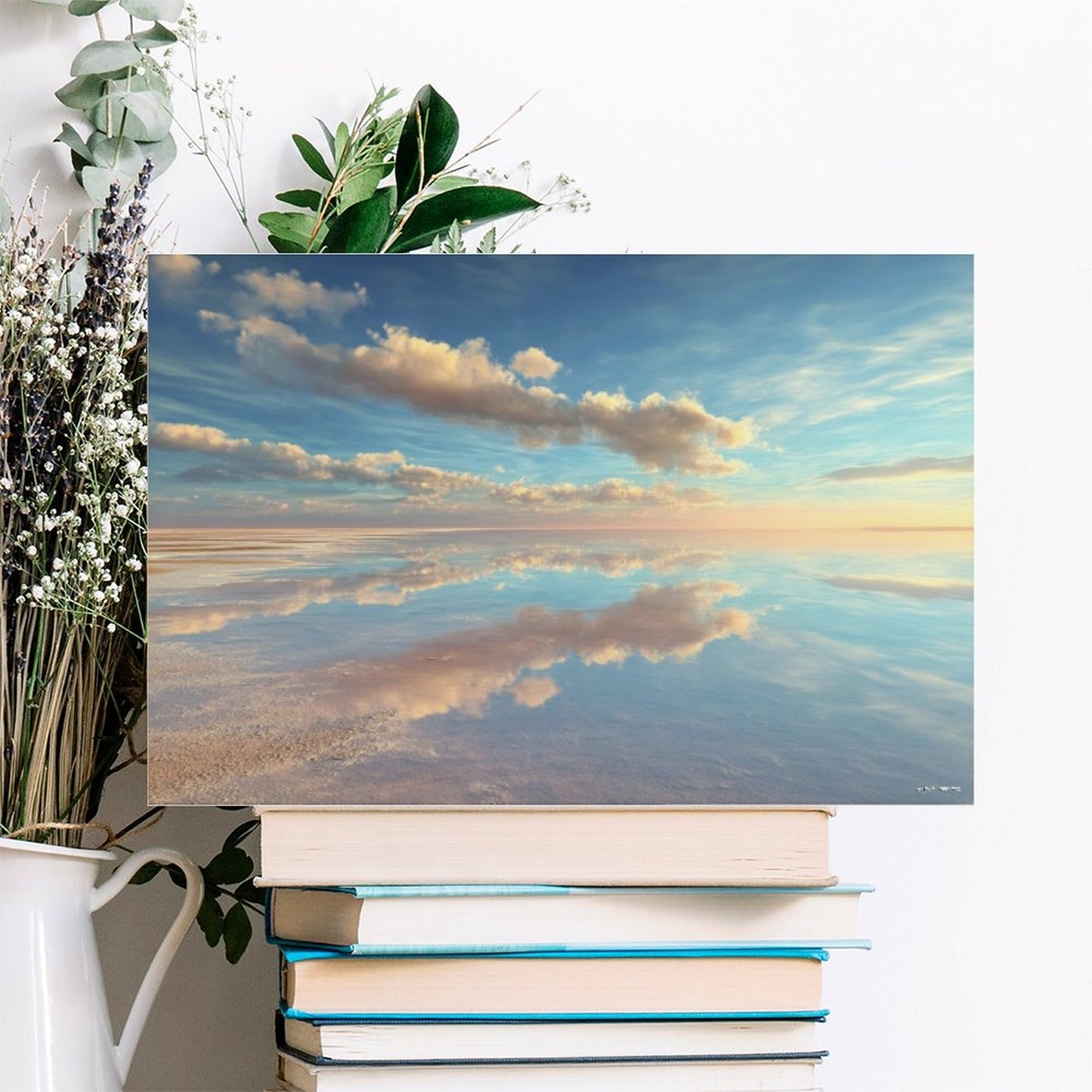 Watery Skies, Vintage Framed Canvas Art - 2 Sizes – Made in the USA