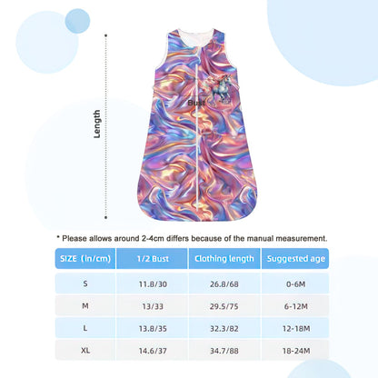 Rainbow Unicorn, Sleeveless Baby Sleep Sack