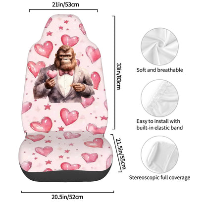 Valentine Bigfoot / Sasquatch, Set of 2 Front Auto Seat Cover
