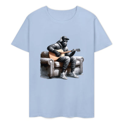 Bigfoot - Sasquatch Play Guitar Short Sleeve Cotton T-Shirt