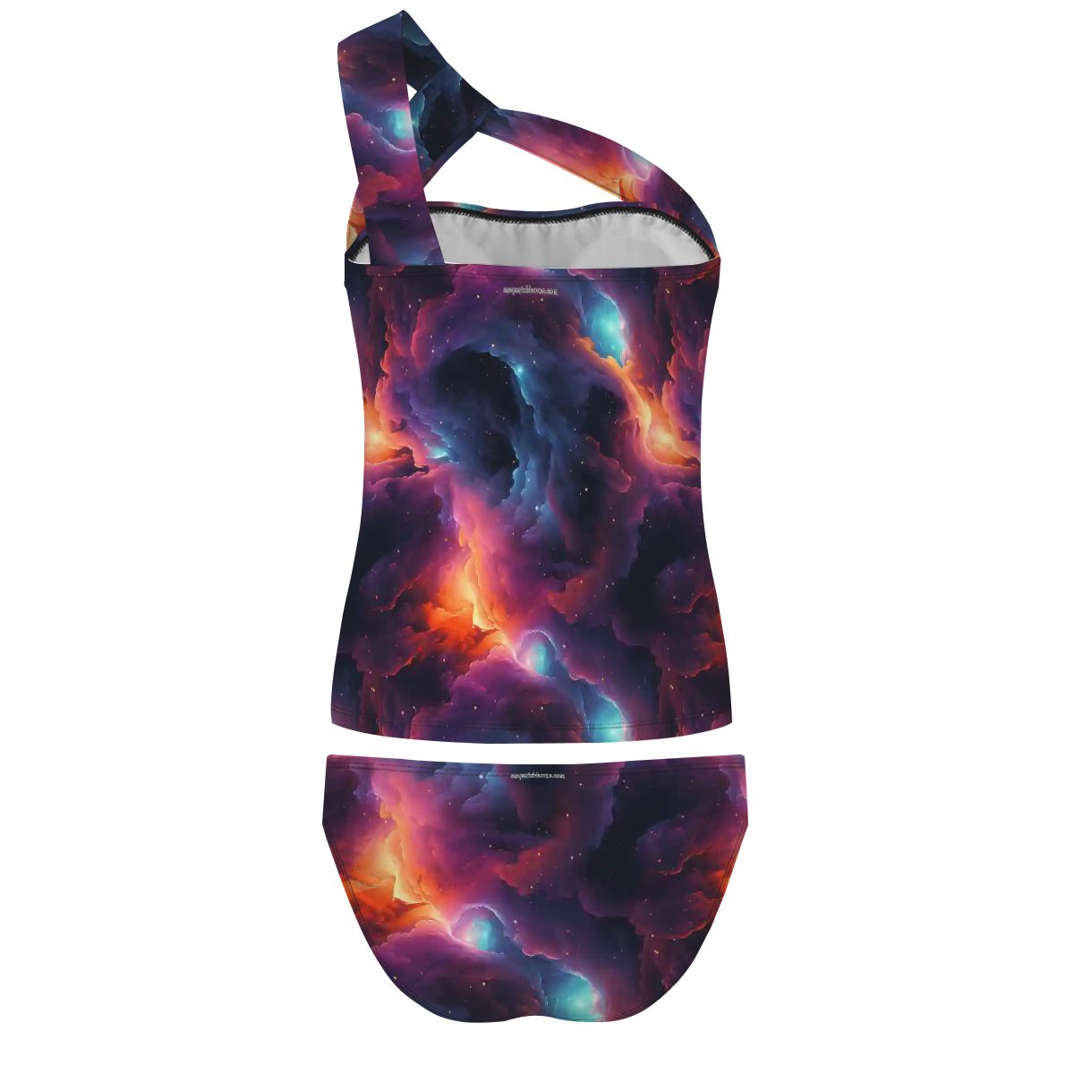 12 Galaxy, Outer Space Designs, Women One Shoulder Tankini, Two Piece