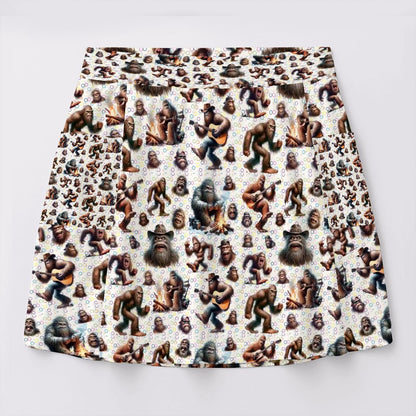 10 Bigfoot / Sasquatch Designs, Women’s Milk Silk Sports Skorts with Pockets