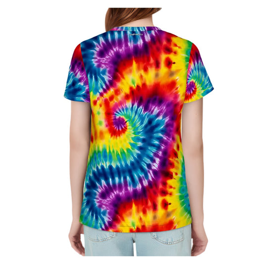 19 Tie Dye Designs, Women’s Polyester Short Sleeve T-Shirt
