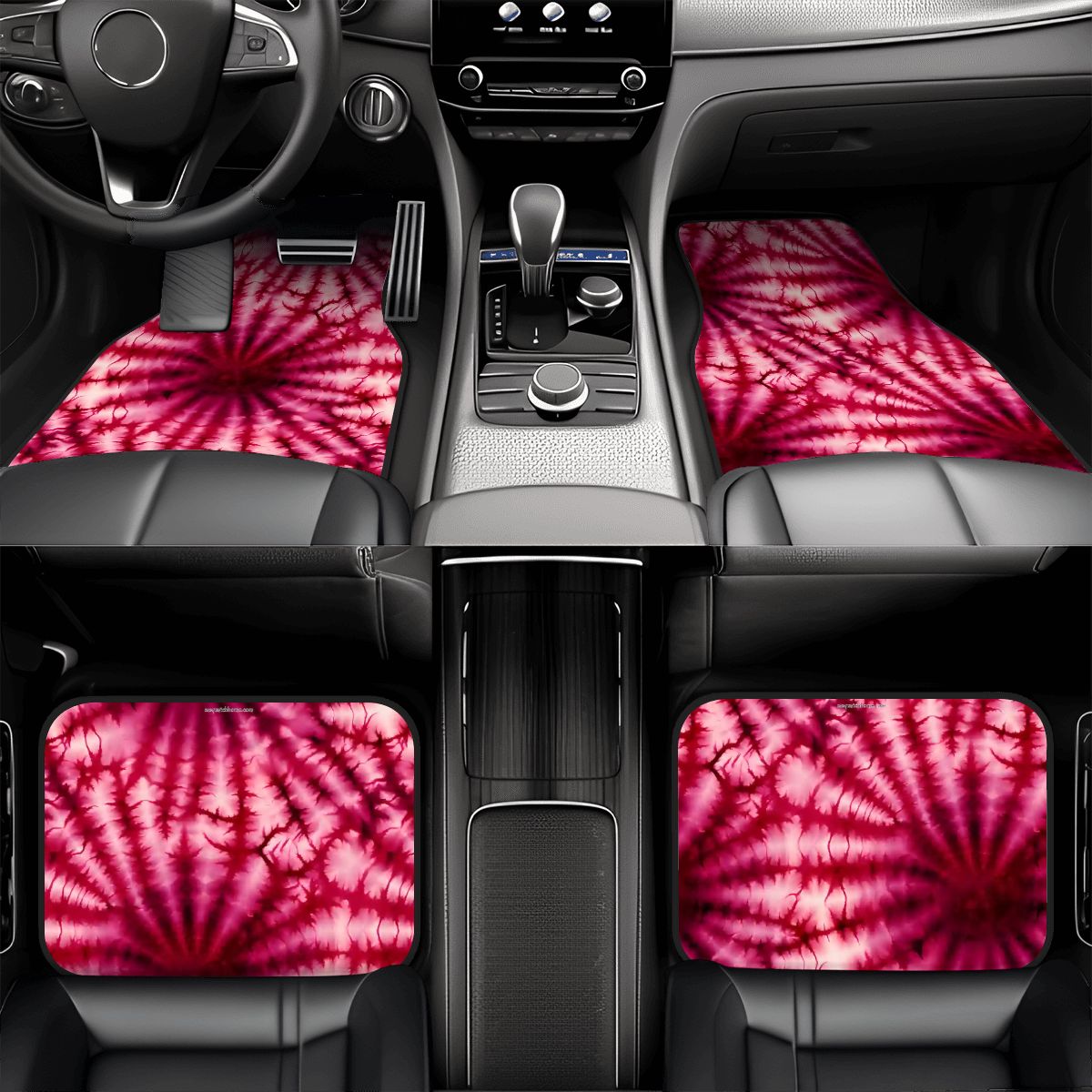 19 Tie Dye Designs, 4 Piece Auto Floor Mats