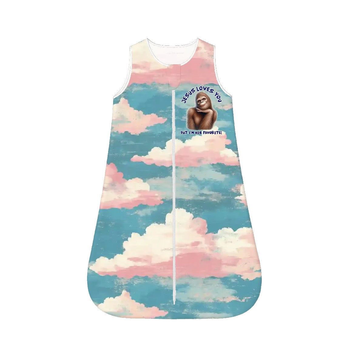 Bigfoot / Sasquatch "Jesus Loves You..", Sleeveless Baby Sleep Sack