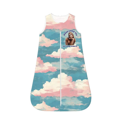 Bigfoot / Sasquatch "Jesus Loves You..", Sleeveless Baby Sleep Sack