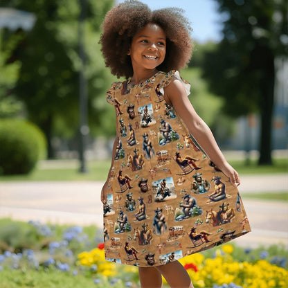 20 Bigfoot Sasquatch Designs, Girl's Flutter Sleeve Nightgown