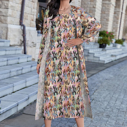 10 Bigfoot Designs, Women’s Long Dress with Cardigan